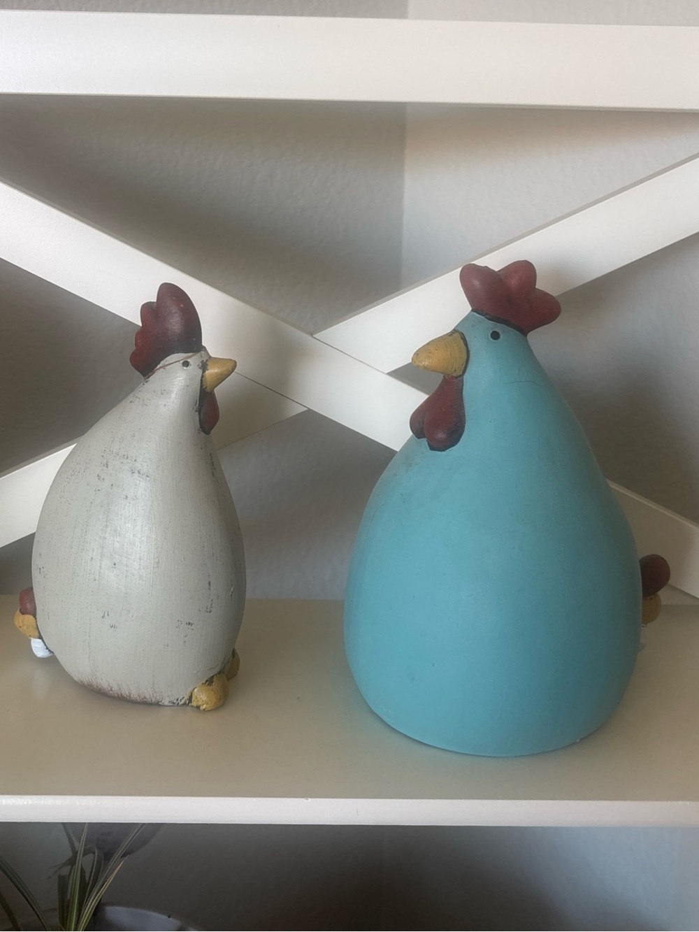 Teal and Gray Chicken Decor Kitchen Farmhouse Cottage Whimsical